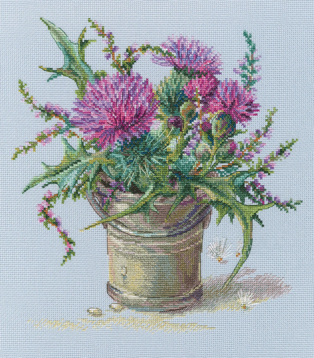 Scottish thistle M722 Counted Cross Stitch Kit - Wizardi