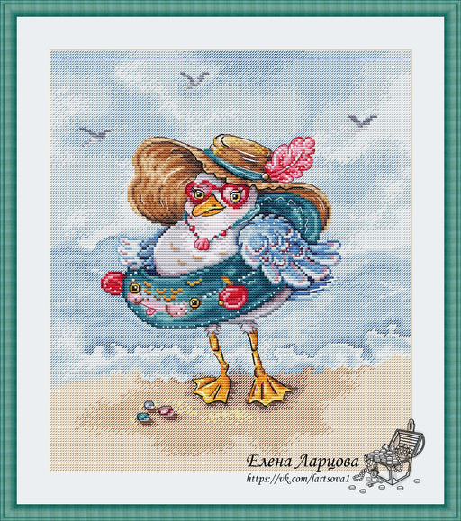 Seagull Fashionista - PDF Cross Stitch Pattern - Wizardi