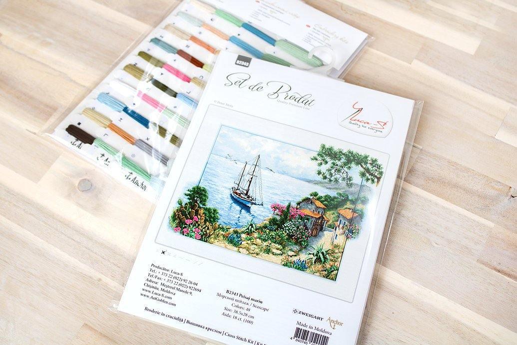 Seascape B2343L Counted Cross-Stitch Kit - Wizardi