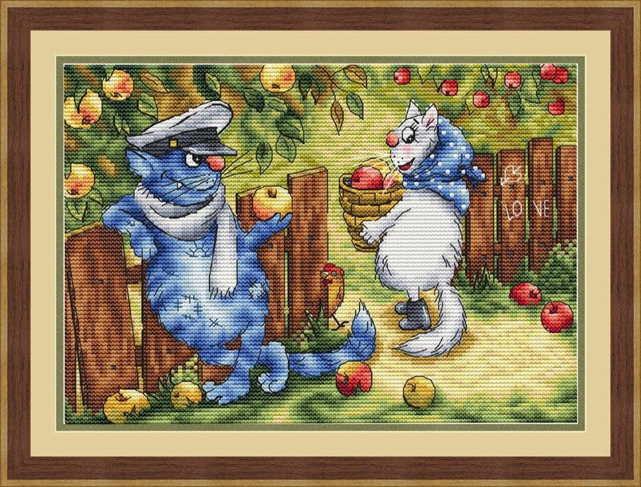 Seducer with Blue Cat - PDF Cross Stitch Pattern - Wizardi