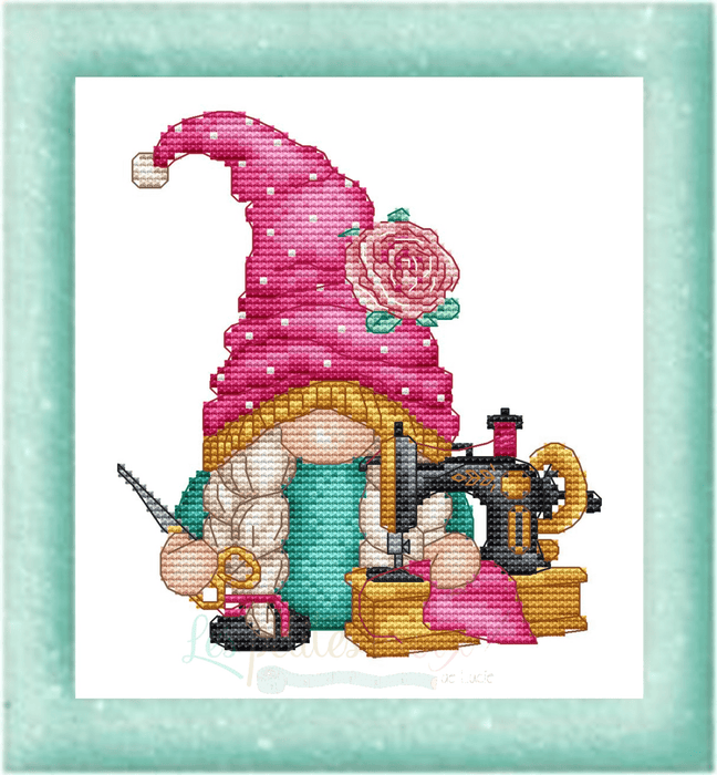 Sewing Gnome - PDF Cross Stitch Pattern - Wizardi