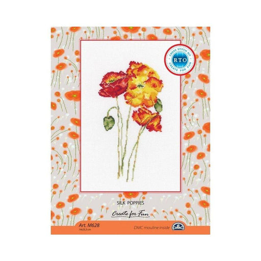 Silk poppies M628 Counted Cross Stitch Kit - Wizardi