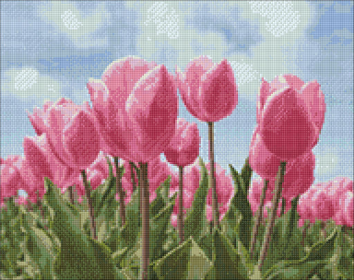 Sky and Tulips WD2301 18.9 x 14.9 inches Wizardi Diamond Painting Kit - Wizardi
