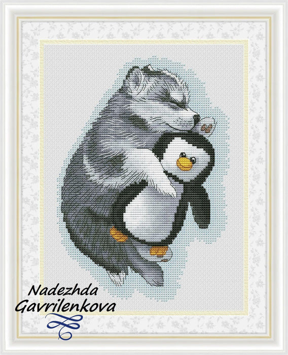 Sleeping Husky - PDF Counted Cross Stitch Pattern - Wizardi