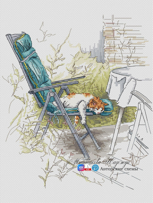 Sleeping Yudakhinsky Cat - PDF Cross Stitch Pattern - Wizardi