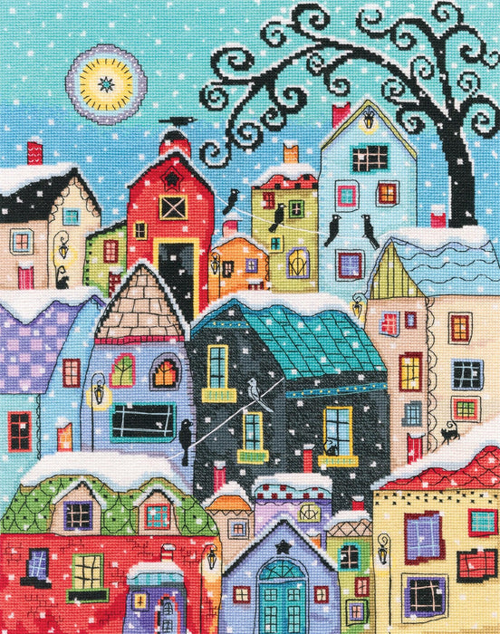 Snow falling M654 Counted Cross Stitch Kit - Wizardi