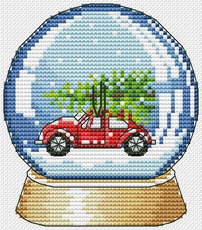 Snow Globe 8 - PDF Cross Stitch Pattern - Wizardi