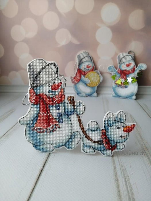 Snowman. A Loyal Friend - PDF Cross Stitch Pattern - Wizardi