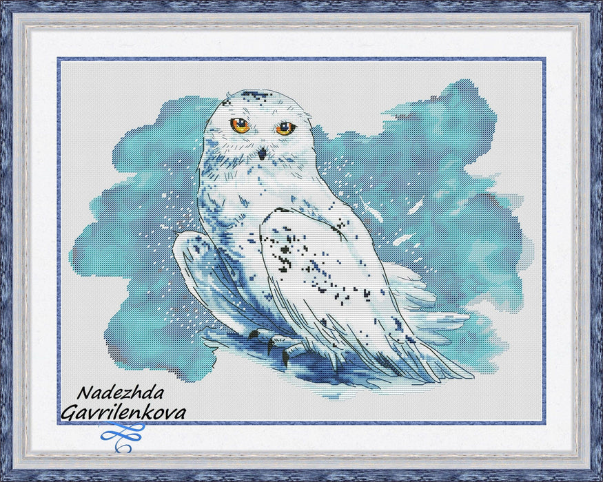 Snowy owl - PDF Counted Cross Stitch Pattern - Wizardi