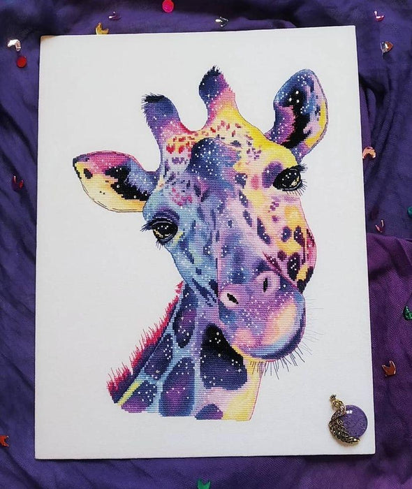 Space Giraffe - PDF Counted Cross Stitch Pattern - Wizardi