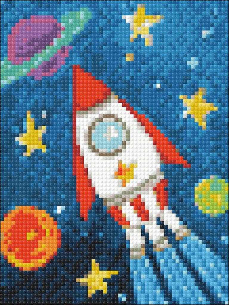 Space Ship CS275 5.9 x 7.9 inches Crafting Spark Diamond Painting Kit - Wizardi