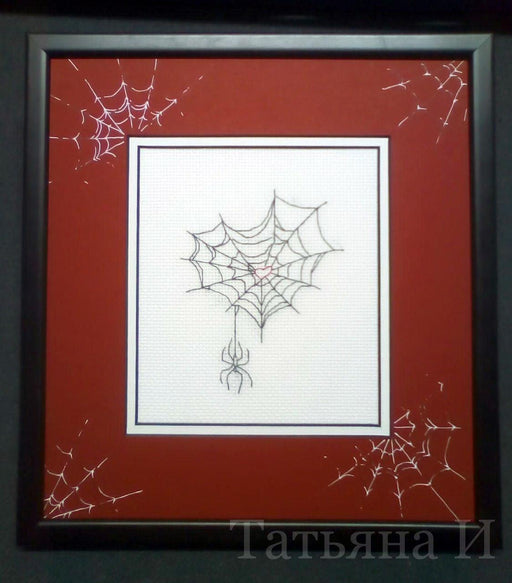 Spider Web Heart - PDF Free Cross Stitch Pattern - Wizardi