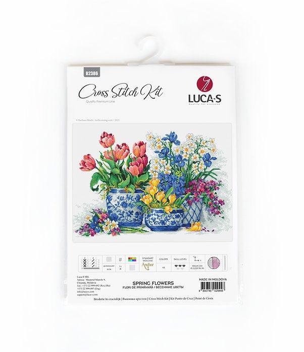 Spring flowers B2386L Counted Cross-Stitch Kit - Wizardi