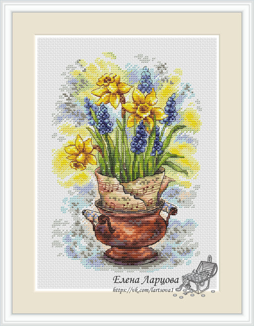 Spring Flowers - PDF Cross Stitch Pattern - Wizardi