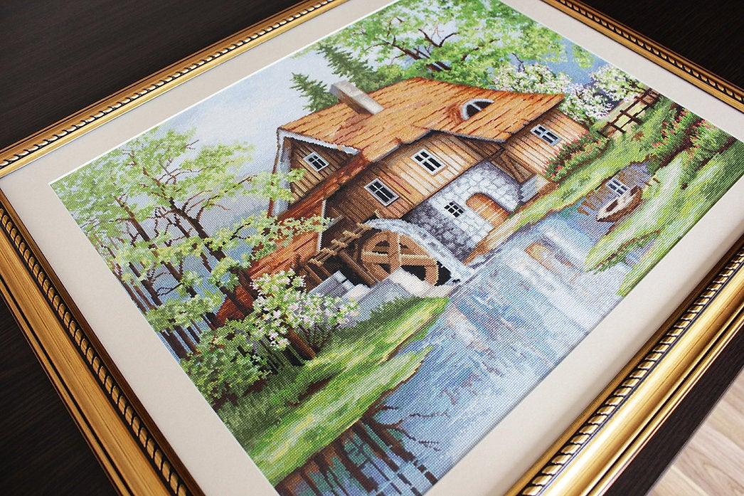 Spring landscape B492L Counted Cross-Stitch Kit - Wizardi