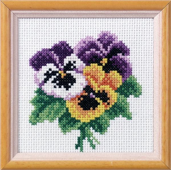 Stamped Cross stitch kit "Pansies" 7511 - Wizardi