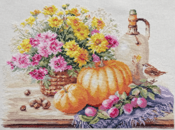 Still life with Pumpkin 5-15 Counted Cross-Stitch Kit - Wizardi