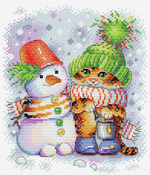 Striped Winter SM-620 Counted Cross Stitch Kit - Wizardi