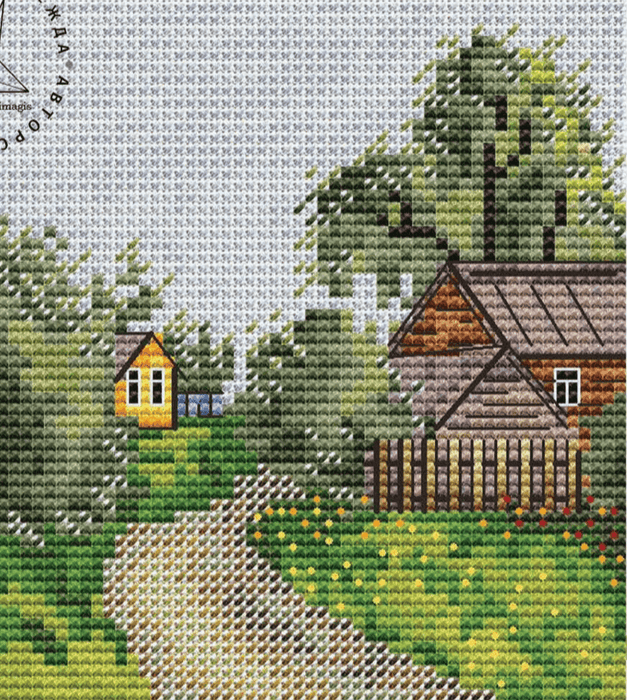 Summer in the Village - PDF Cross Stitch Pattern - Wizardi