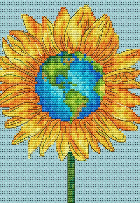 Sunflower - Free PDF Cross Stitch Pattern - Wizardi