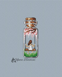 Swing Bottle on Plastic Canvas - Kitten PDF Counted Cross Stitch Pattern - Wizardi