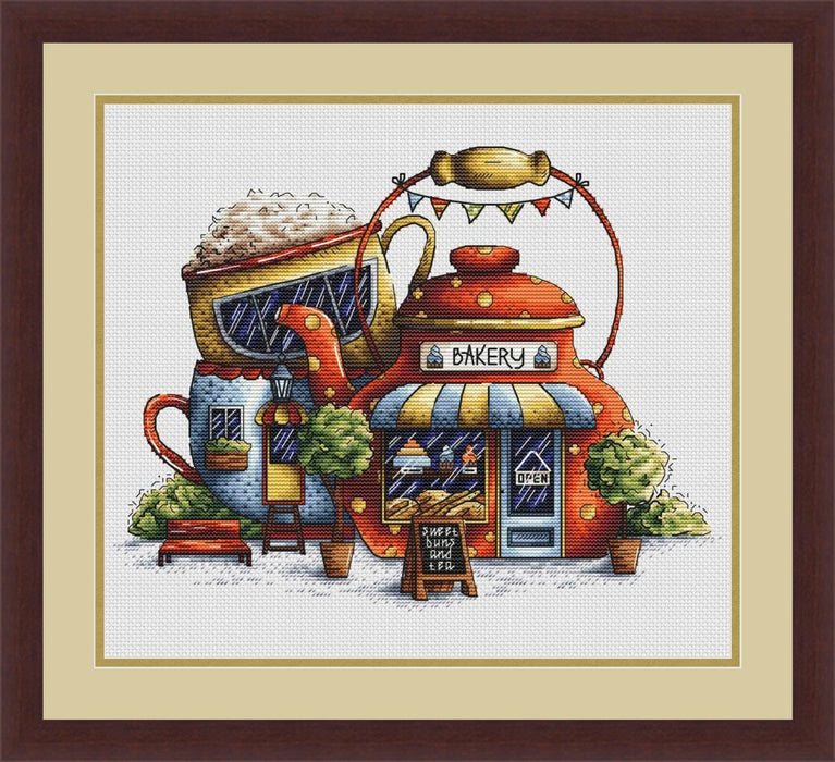 Tea Bakery. Kitchen Still Life - PDF Cross Stitch Pattern - Wizardi