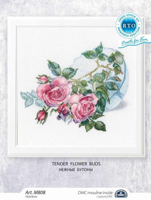 Tender flower buds M808 Counted Cross Stitch Kit - Wizardi