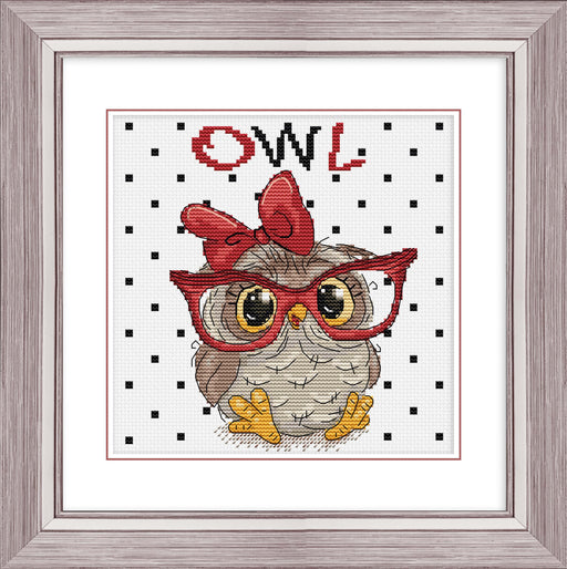 The Owl With Glasses B1403L Counted Cross-Stitch Kit - Wizardi