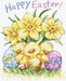 Three Chicks with Daffodils and Egg L8059 Counted Cross Stitch Kit - Wizardi