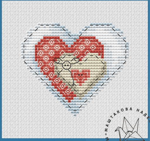 Three Hearts - PDF Cross Stitch Pattern - Wizardi