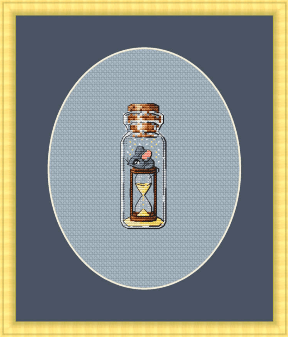 Time Bottle on Plastic Canvas - PDF Counted Cross Stitch Pattern - Wizardi