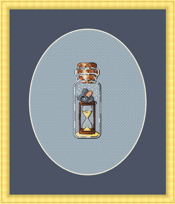 Time Bottle on Plastic Canvas - PDF Counted Cross Stitch Pattern - Wizardi