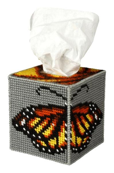 Tissue box cover - needlepoint (halfstitch) kit "Butterfly" 5102 - Wizardi