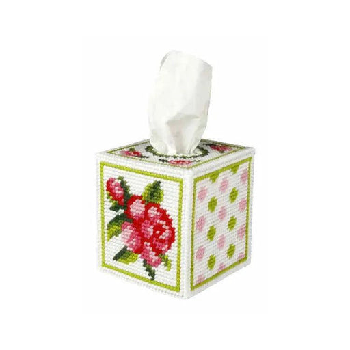 Tissue box cover - needlepoint (halfstitch) kit "Rose" 5101 - Wizardi