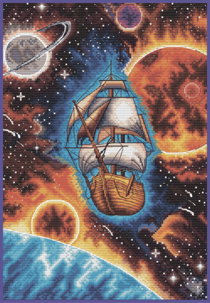 Travel Through Universe - PDF Cross Stitch Pattern - Wizardi