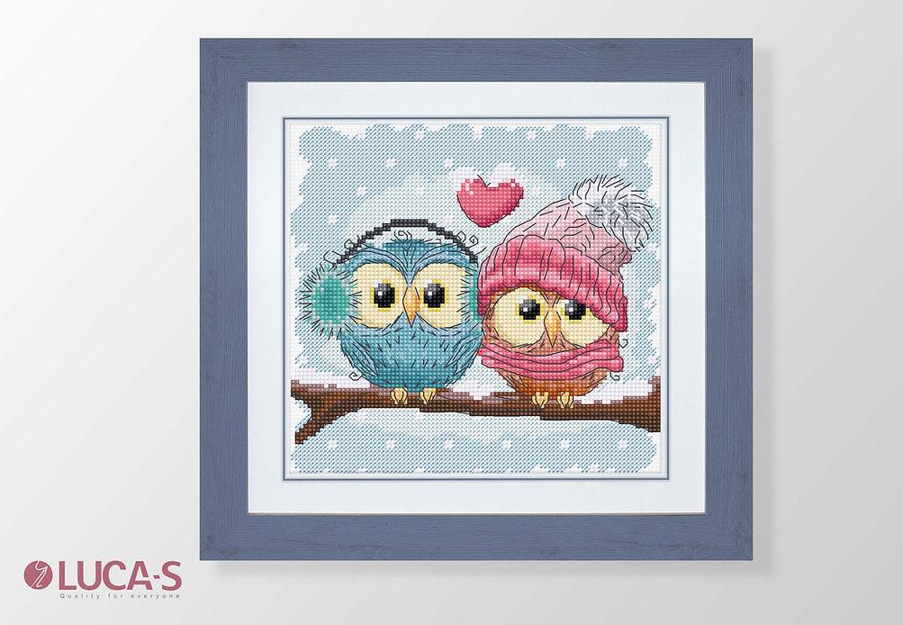 Two Cute Owls B1400L Counted Cross-Stitch Kit - Wizardi