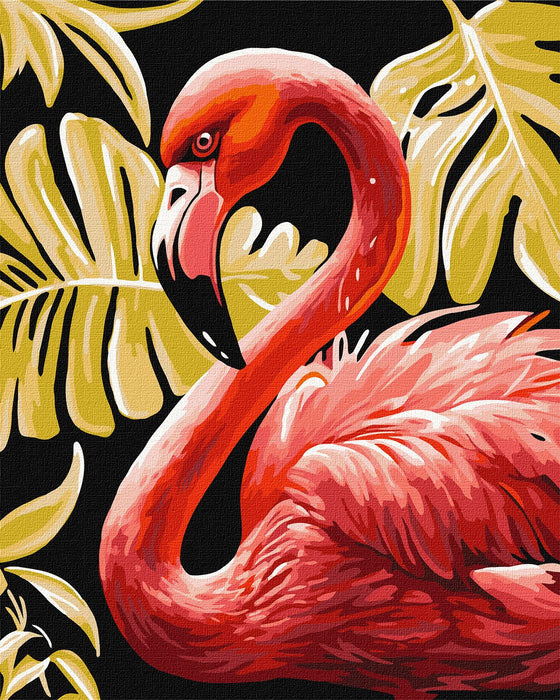 Painting by Numbers kit Graceful flamingo with extra metallic paints  KHO6523
