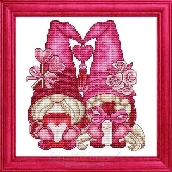 Valentines Gnomes - PDF Cross Stitch Pattern - Wizardi