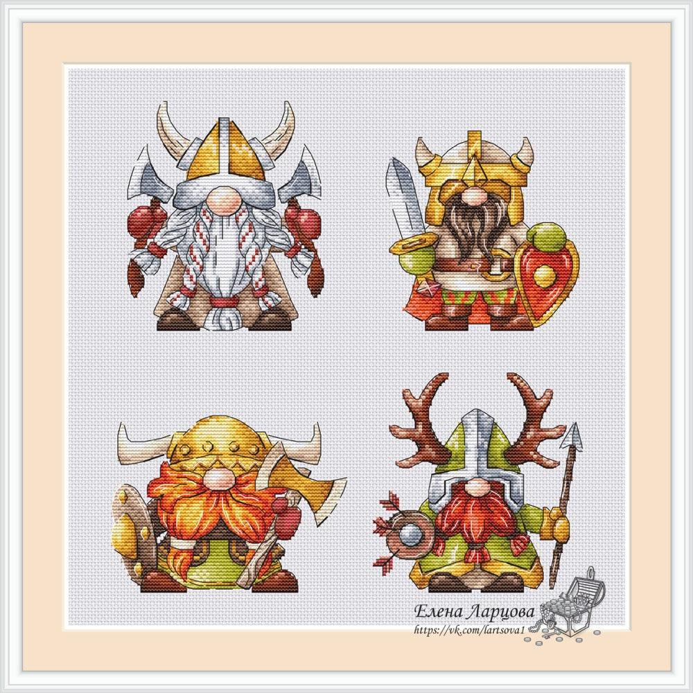 Vikings Dwarfs - PDF Cross Stitch Pattern - Wizardi