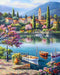 Village Lake Afternoon WD311 15.7 x 19.7 inches Wizardi Diamond Painting Kit - Wizardi