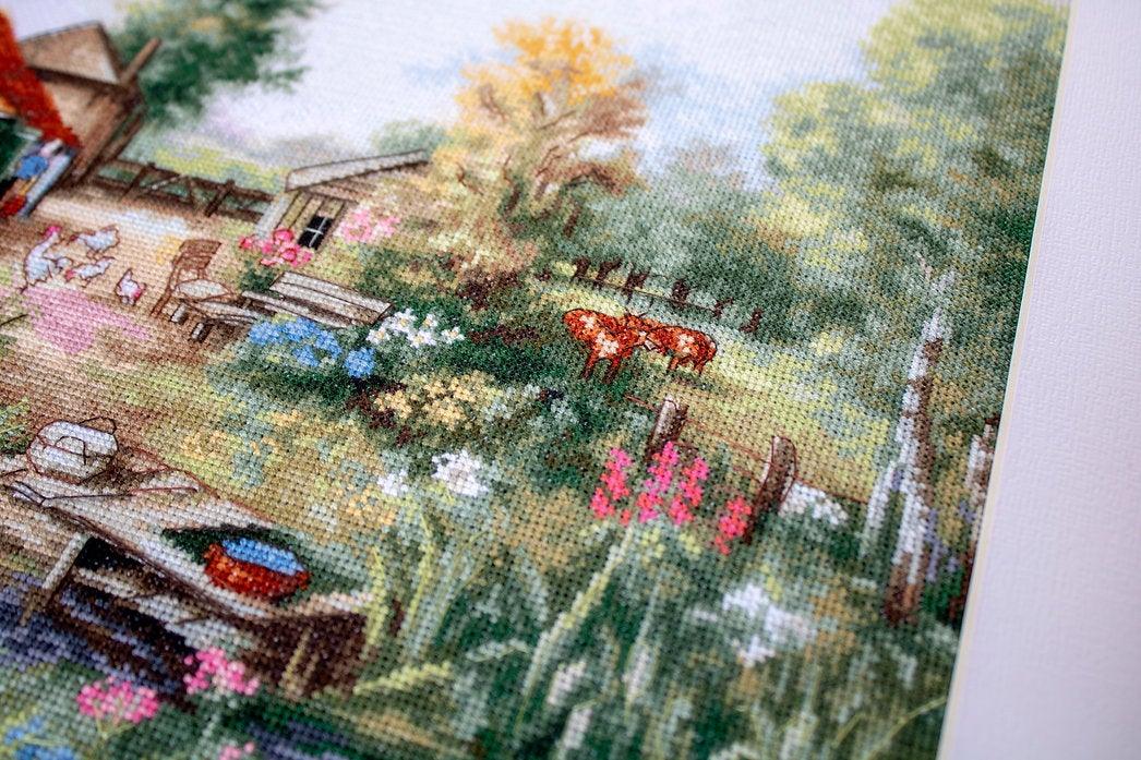 Village landscape BU4011L Counted Cross-Stitch Kit - Wizardi