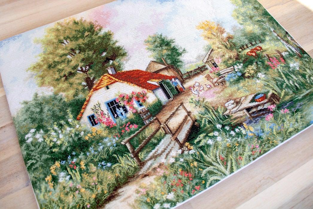 Village landscape BU4011L Counted Cross-Stitch Kit - Wizardi