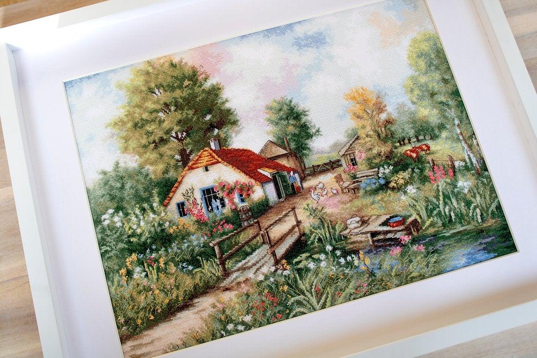 Village landscape BU4011L Counted Cross-Stitch Kit - Wizardi