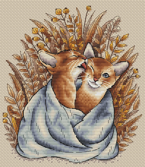 Warm Together. Kittens - PDF Cross Stitch Pattern - Wizardi