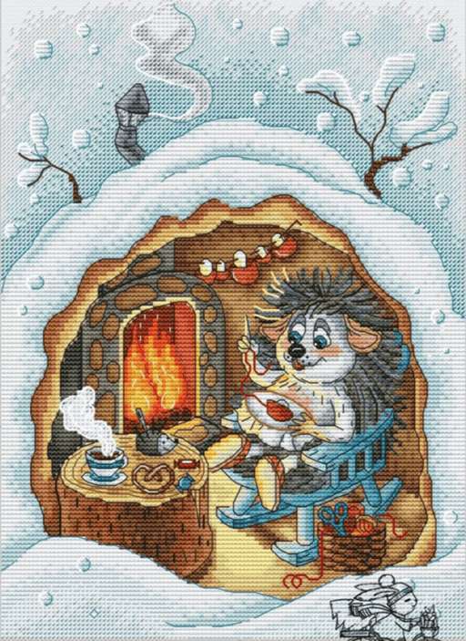 Warm Winter Evening - PDF Cross Stitch Pattern - Wizardi