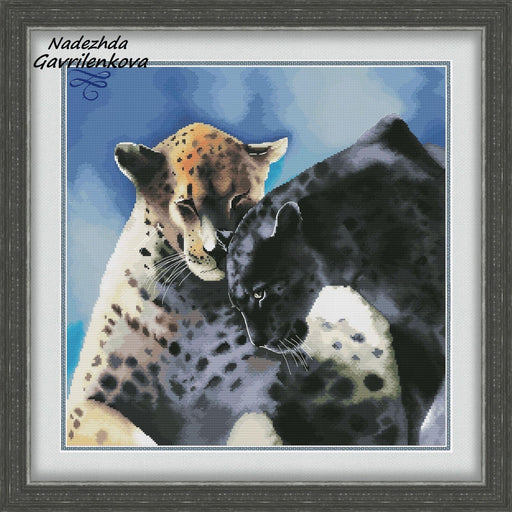 Wild cat Leopards - PDF Counted Cross Stitch Pattern - Wizardi