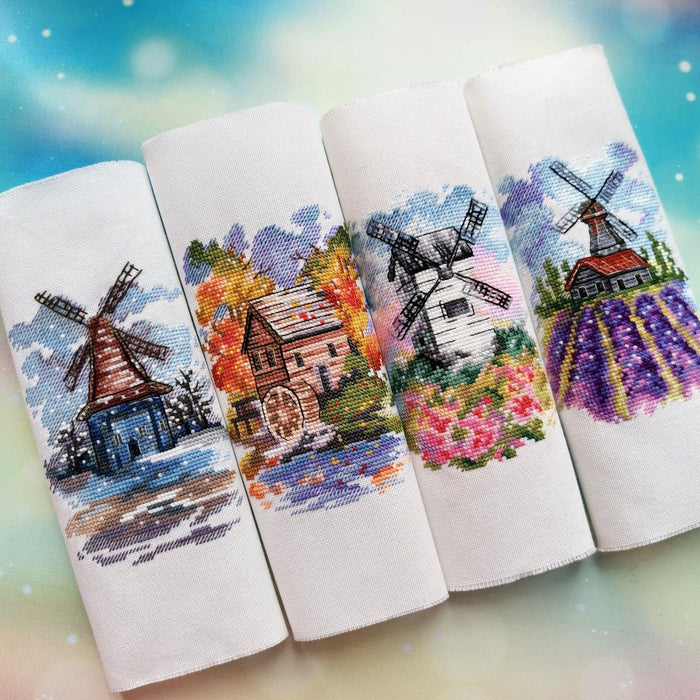 Windmill Winter - PDF Cross Stitch Pattern - Wizardi