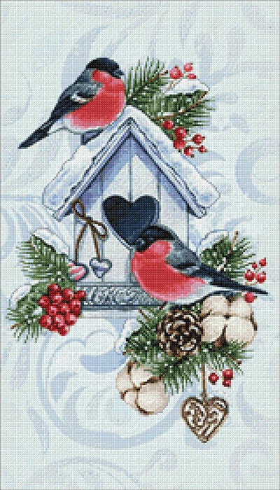 Winter Bullfinches CS2584 15.8 x 27.6 inches Crafting Spark Diamond Painting Kit - Wizardi