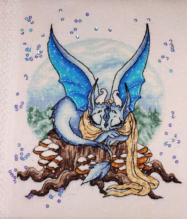 Winter Dragon - PDF Cross Stitch Pattern - Wizardi