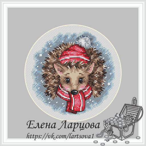 Winter Hedgehog - PDF Cross Stitch Pattern - Wizardi